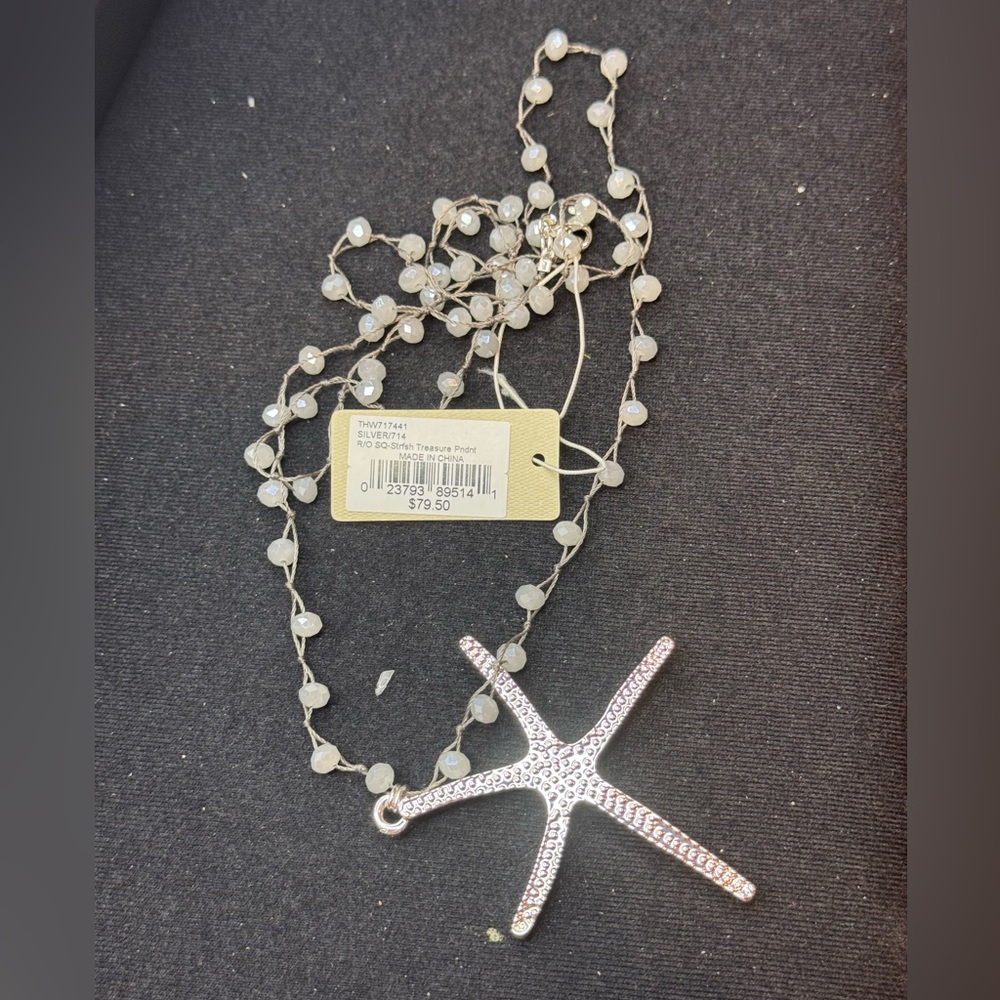 Tommy Bahama Island Essence Starfish Treasure Pendant Necklace Silver Tone - Picture 3 of 9